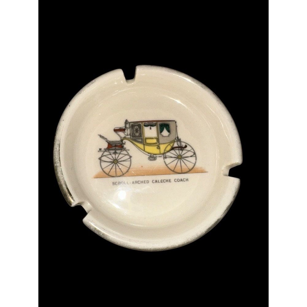 Vintage Hyalyn‎ Porcelain Ashtray Coach Yellow